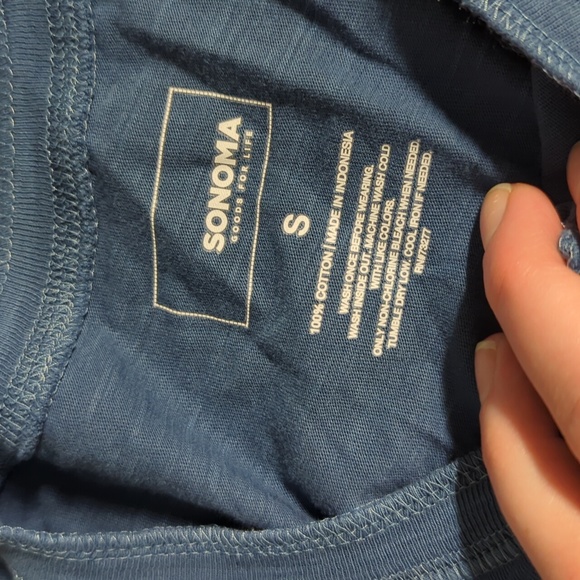 Sun-Washed Henley Men's Short Sleeve Tee Sonoma Small Blue - Picture 6 of 9